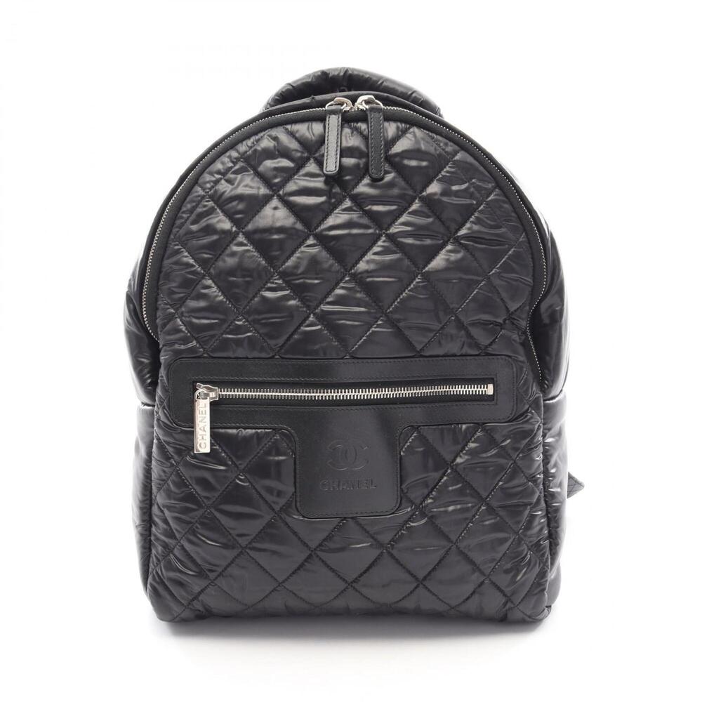 Chanel Coco Cocoon Backpack/Handbag, Nylon & Leather, Women's, Black